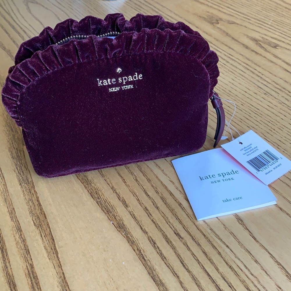 NWT Kate Spade small ruffle cosmetic bag